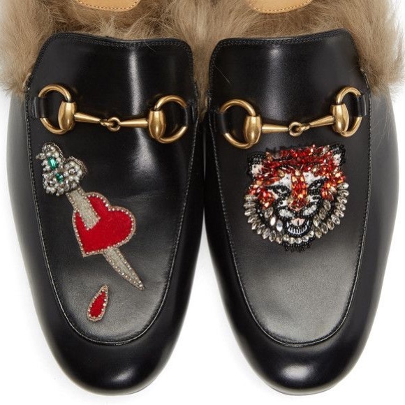 ❌Sold❌Gucci lion pierced heart Princetown loafer - Picture 4 of 8